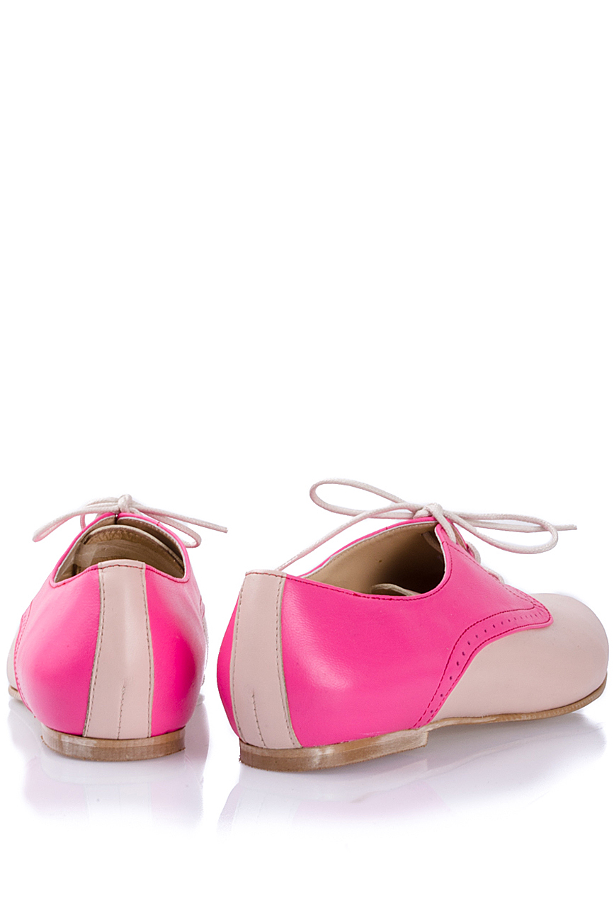 Pantofi din piele roz Oxford  PassepartouS imagine 2