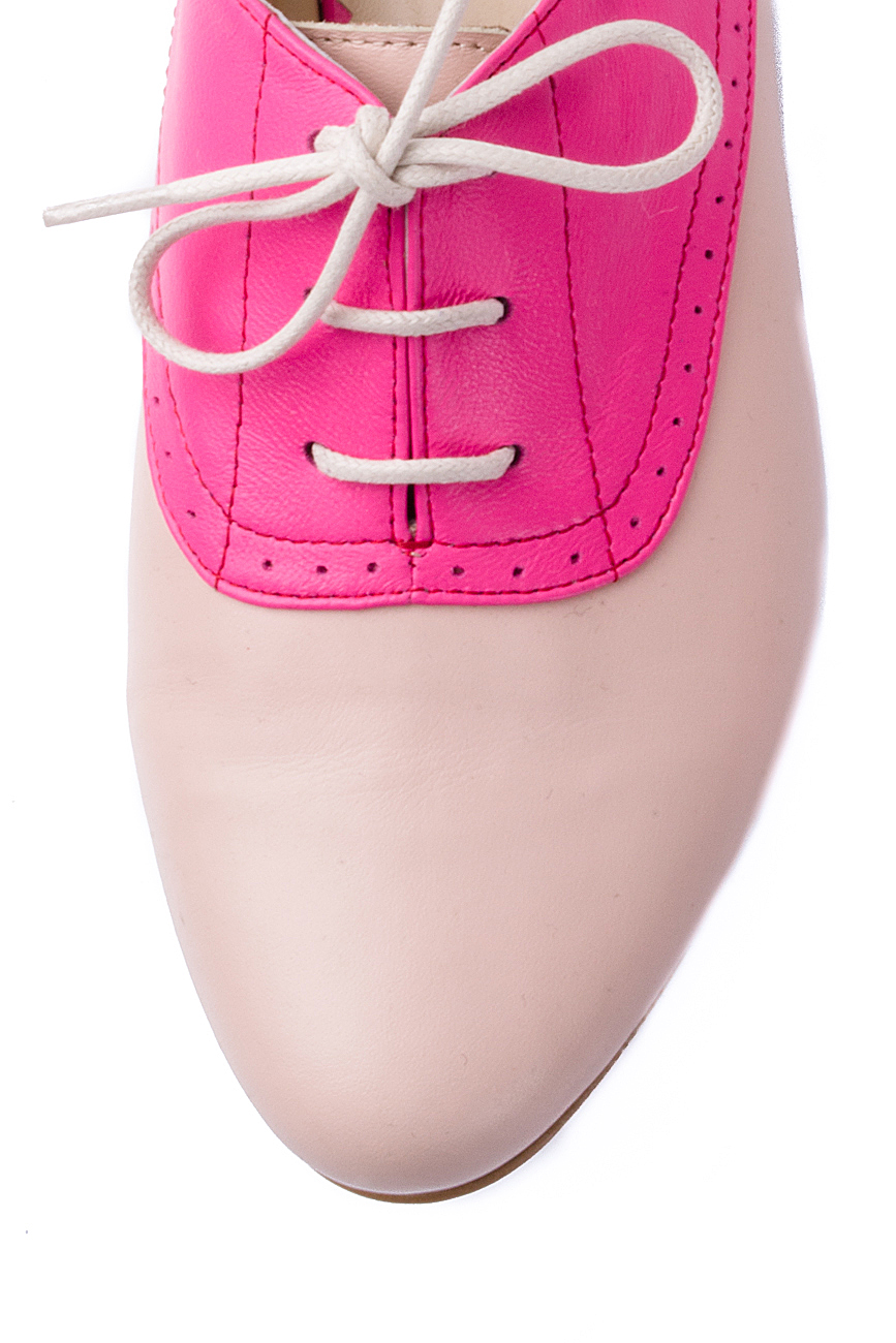 Pantofi din piele roz Oxford  PassepartouS imagine 3