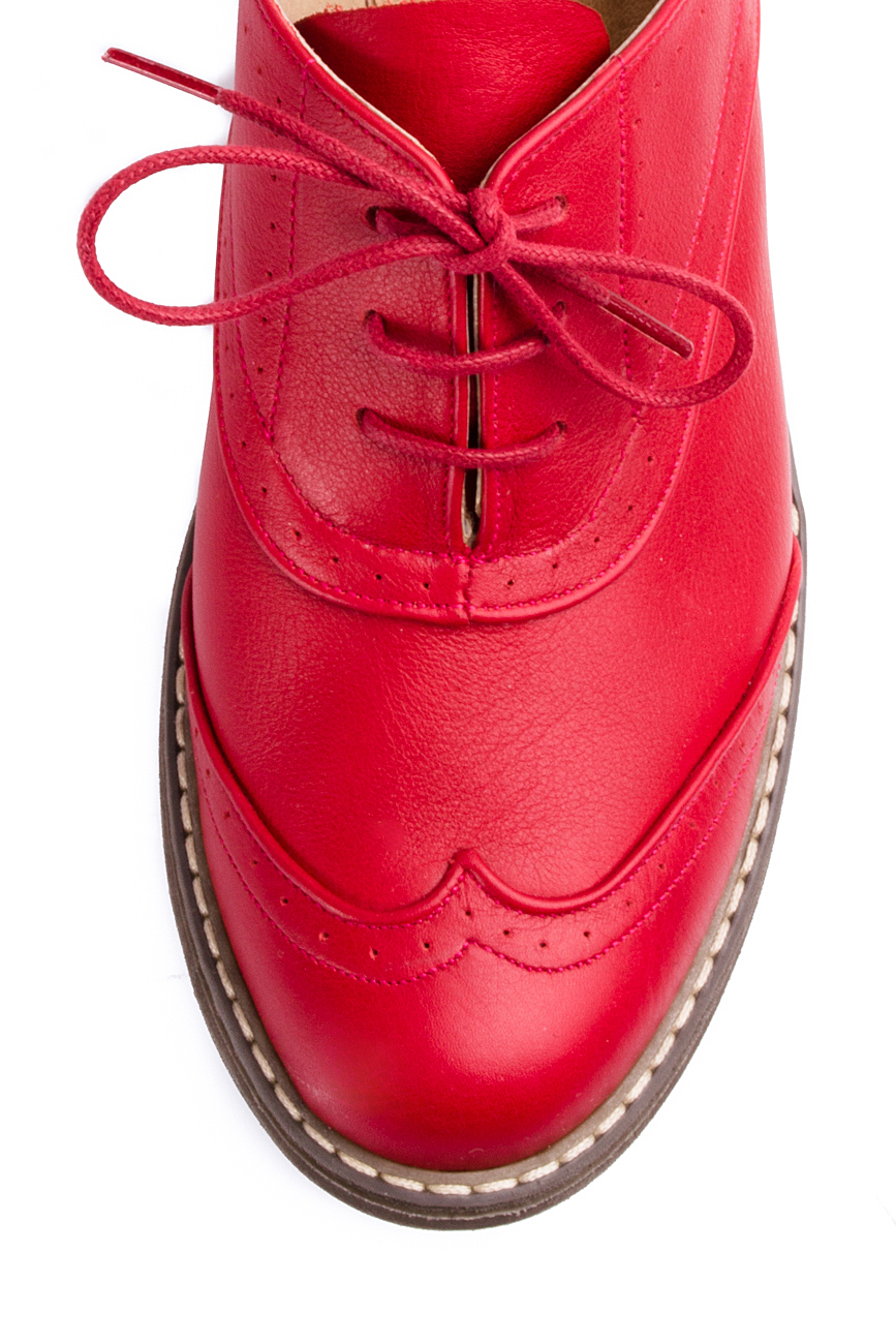 Red leather brogues PassepartouS image 3