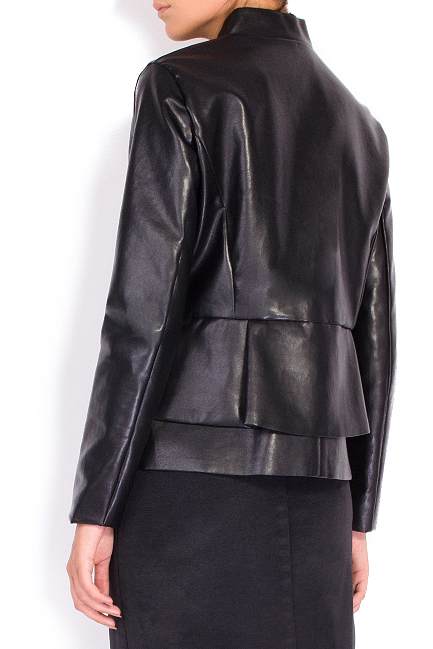 Faux-leather peplum jacket Simona Semen image 2