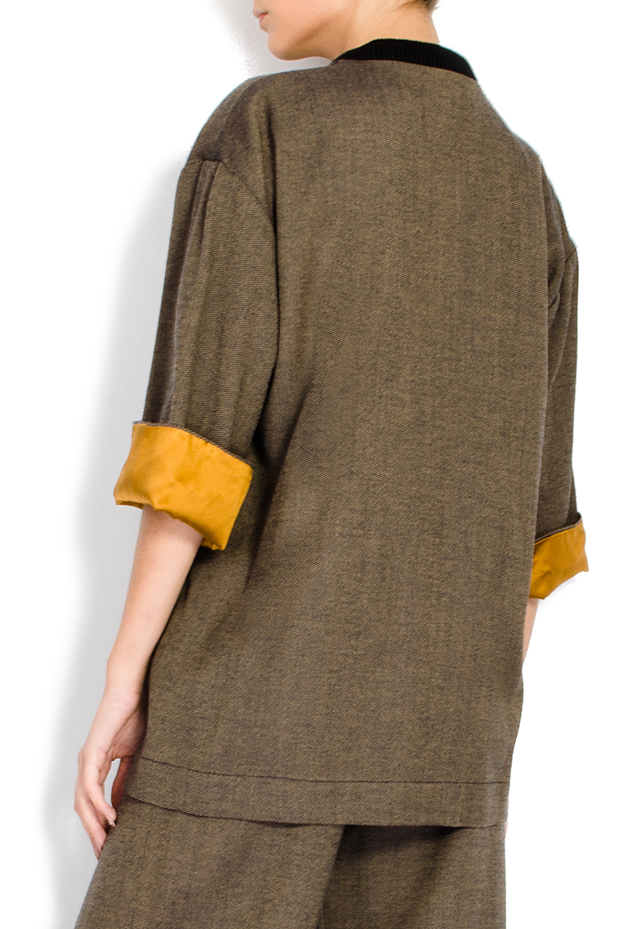 Oversized silk and wool-blend 