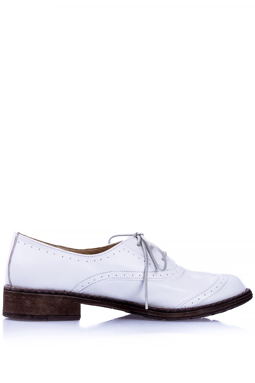 Pantofi din piele albi Oxford  PassepartouS imagine 0