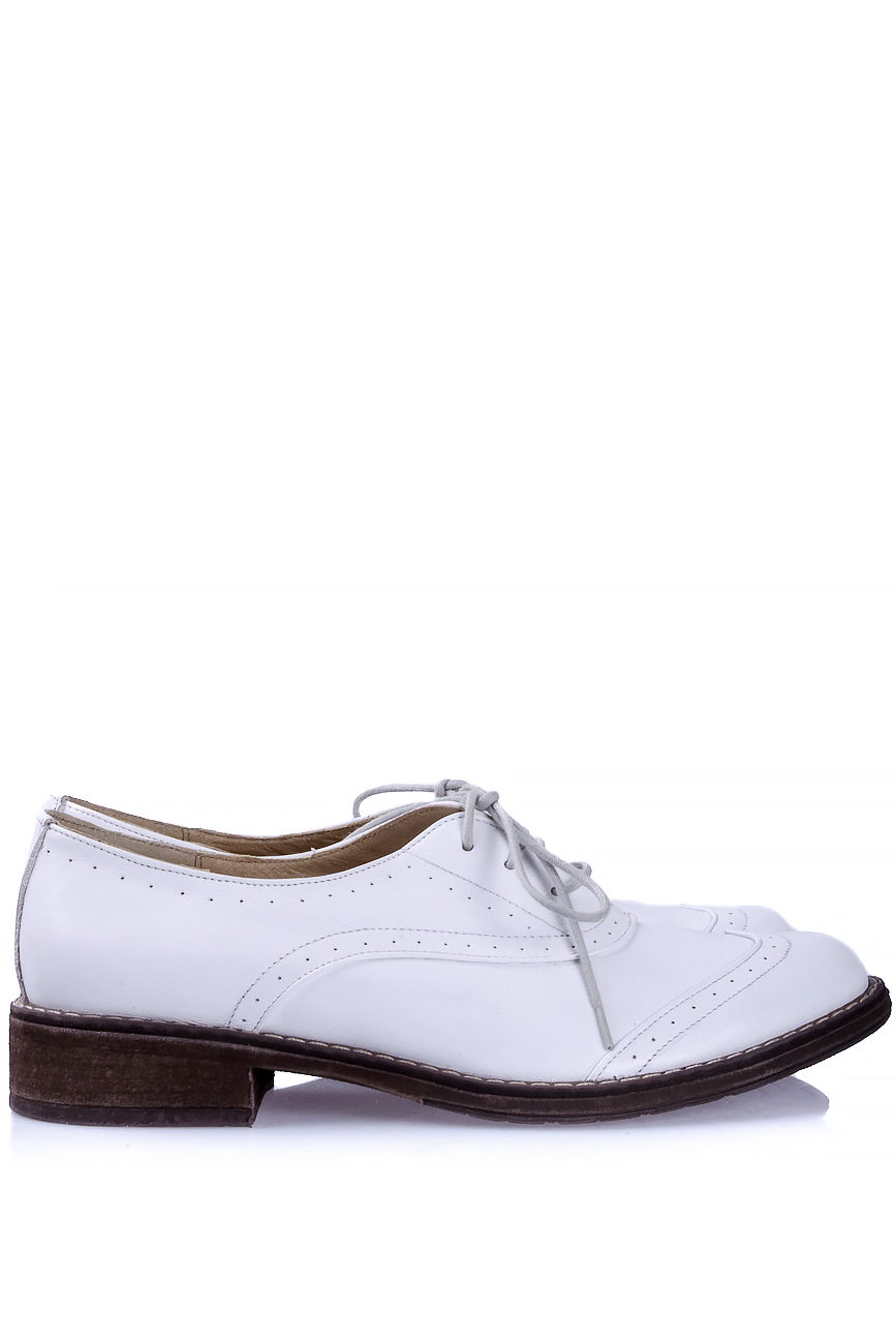 Pantofi din piele albi Oxford  PassepartouS imagine 1