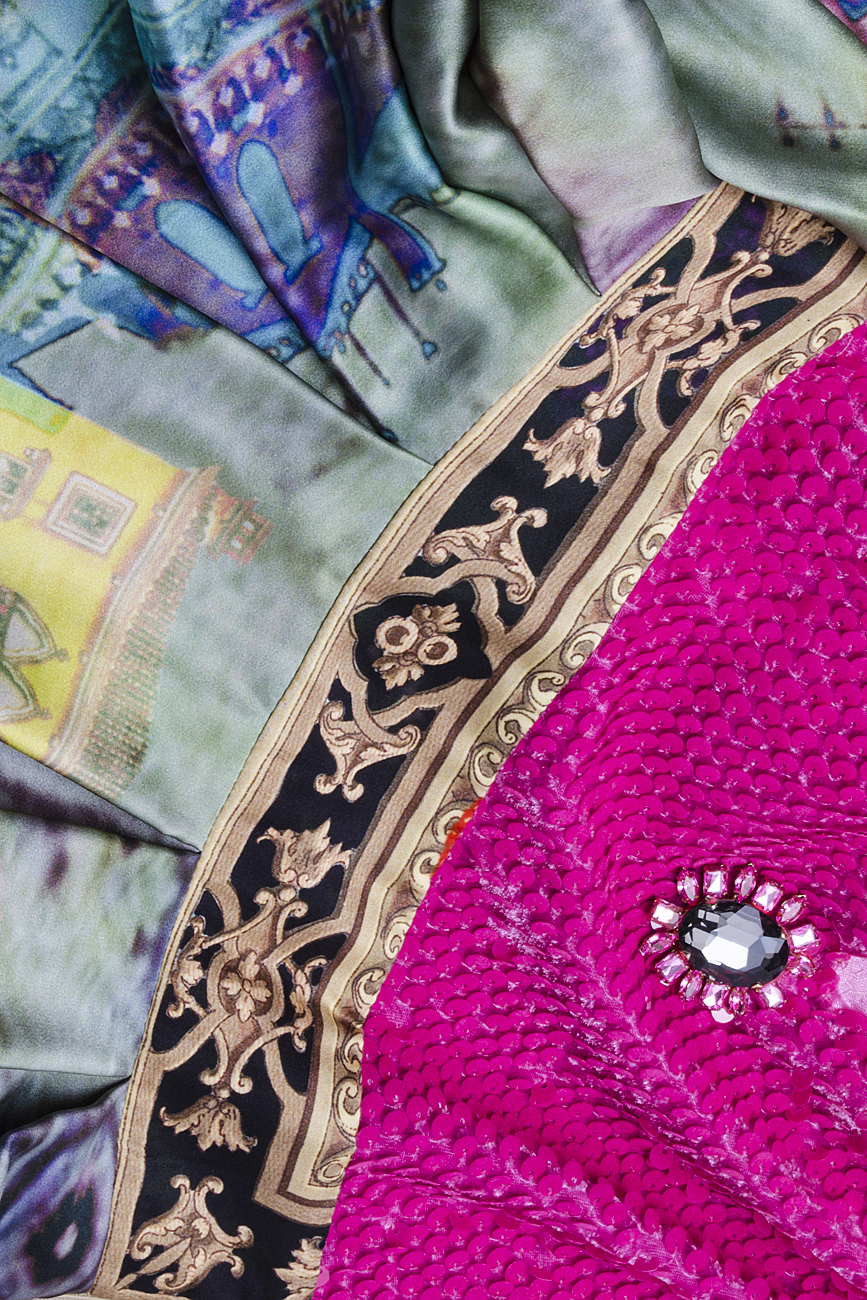 Robe en soie imprimée multicolore Elena Perseil image 2