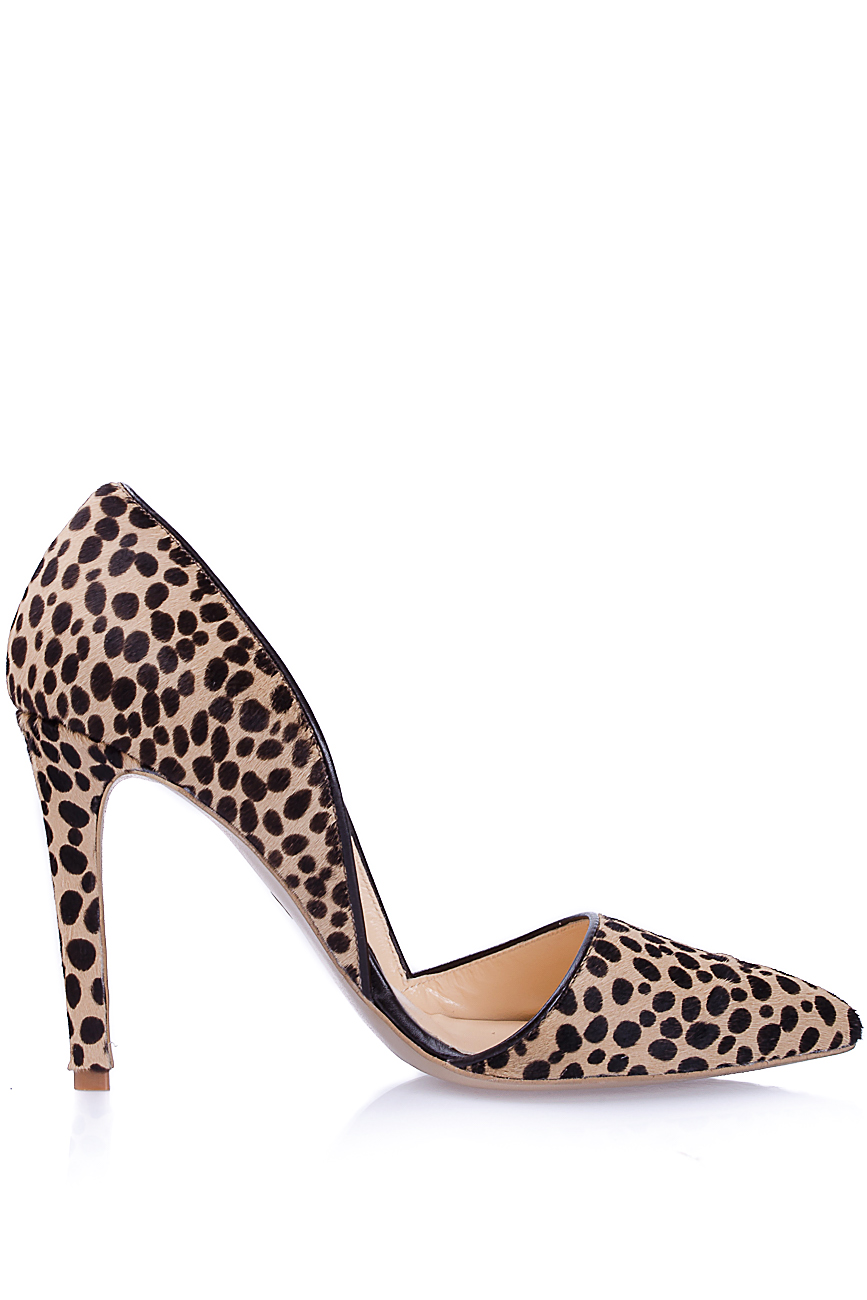 Pantofi stiletto leopard din blana de ponei cu print  Ana Kaloni imagine 1