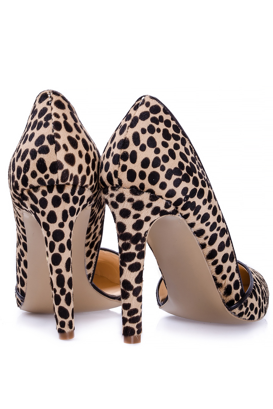 Pantofi stiletto leopard din blana de ponei cu print  Ana Kaloni imagine 2