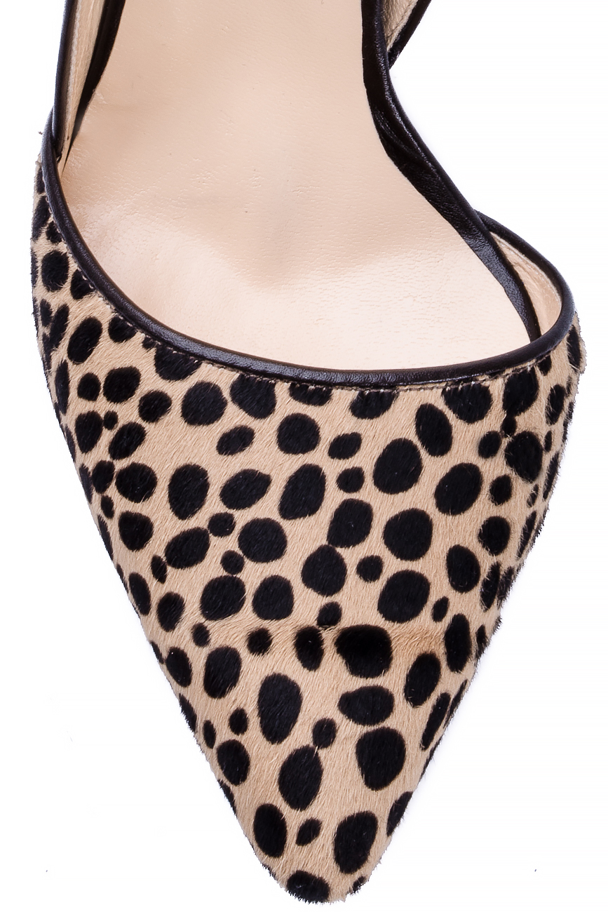 Pantofi stiletto leopard din blana de ponei cu print  Ana Kaloni imagine 3