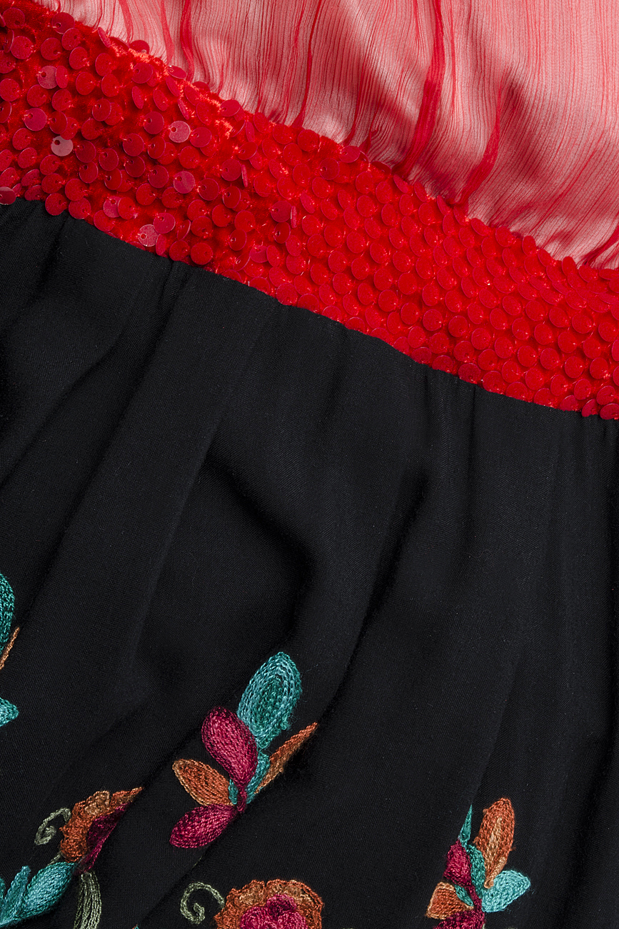 Printed wool and silk-blend midi dress Elena Perseil image 3