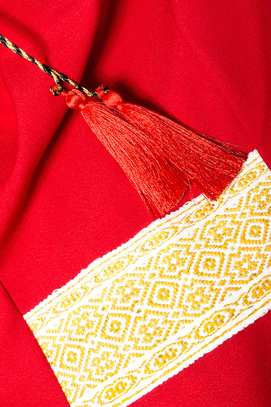 Cotton and silk dress with traditional motifs Izabela Mandoiu image 3