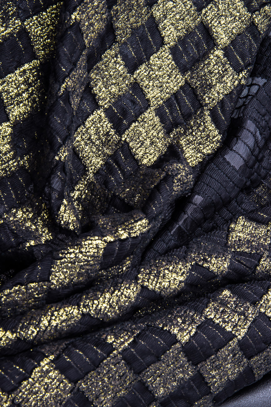 Cardigan motif écossais à ceinture en cuir noir Anca si Silvia Negulescu image 3