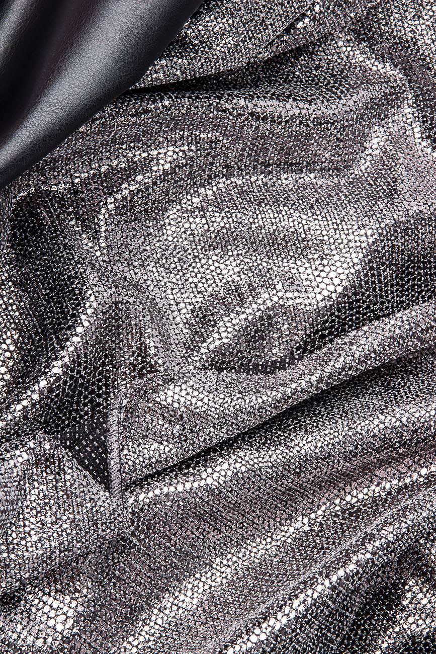 Cardigan argenté à ceinture en cuir noir Anca si Silvia Negulescu image 3