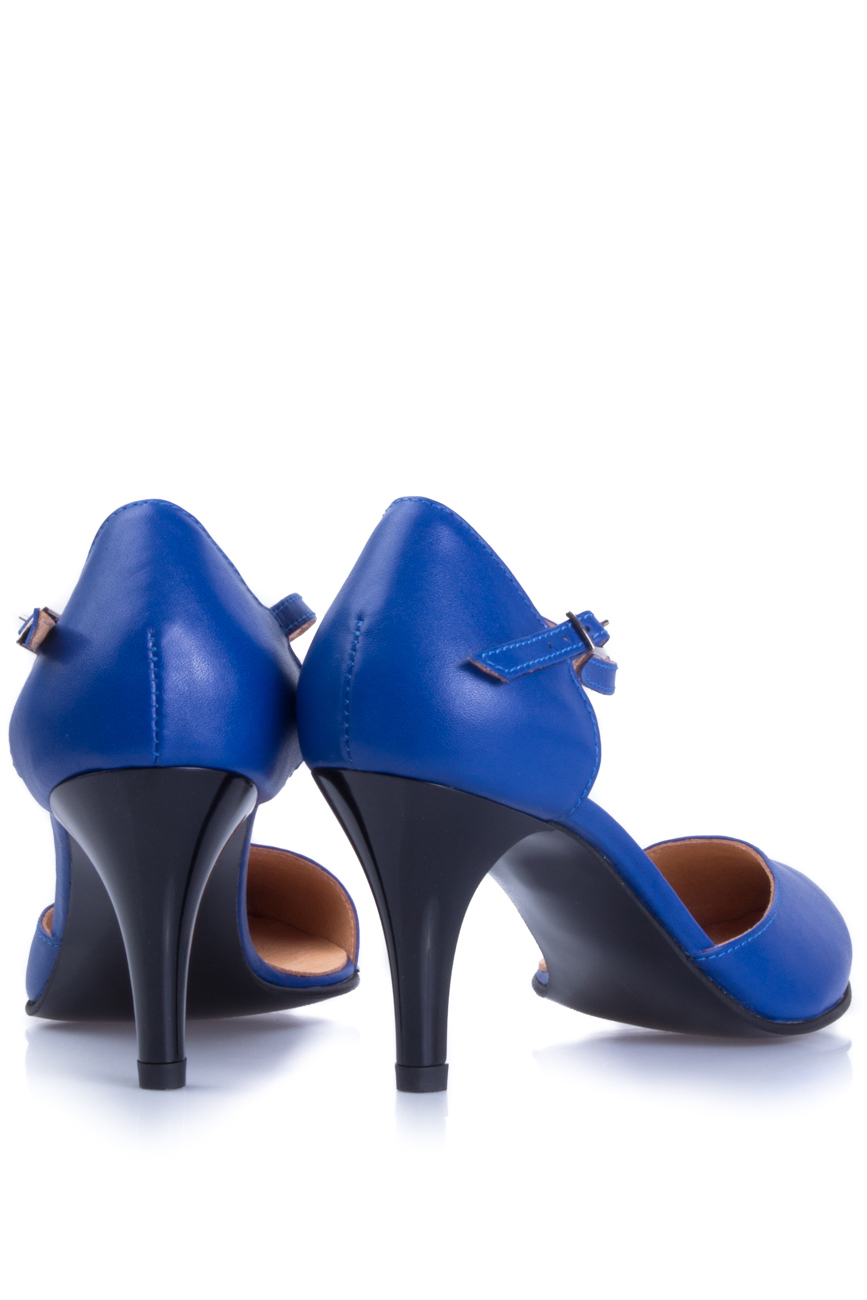 Escarpins en cuir bleu à bride Oana Lazar (3127 Bags) image 2