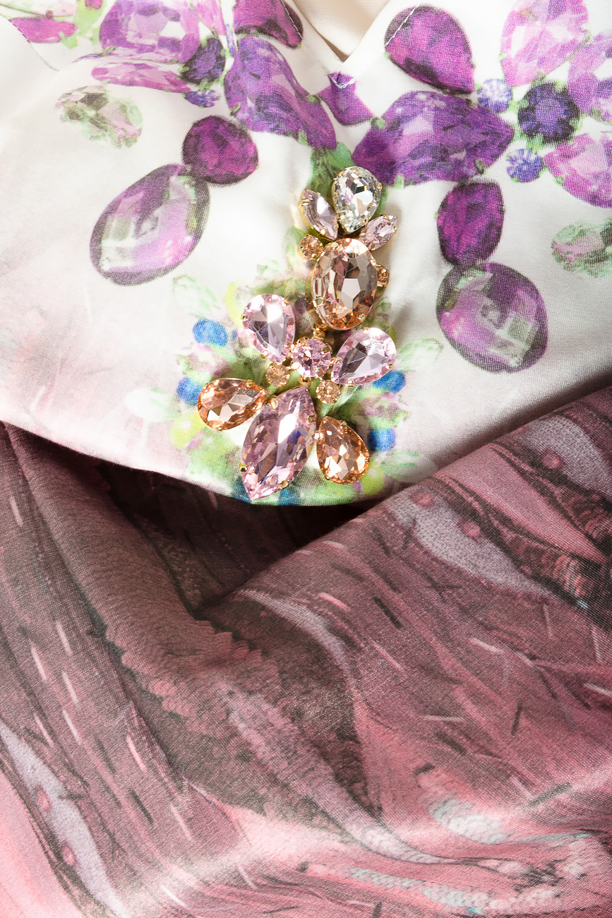 Printed tulle and lace midi dress Elena Perseil image 3