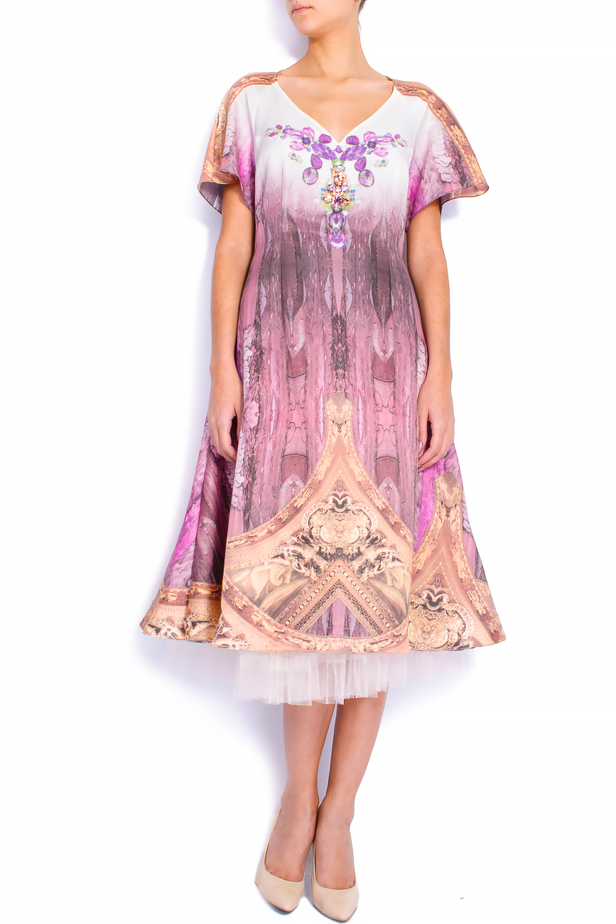 Printed tulle and lace midi dress Elena Perseil image 0