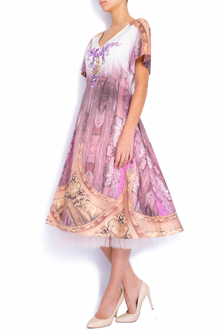 Printed tulle and lace midi dress Elena Perseil image 1