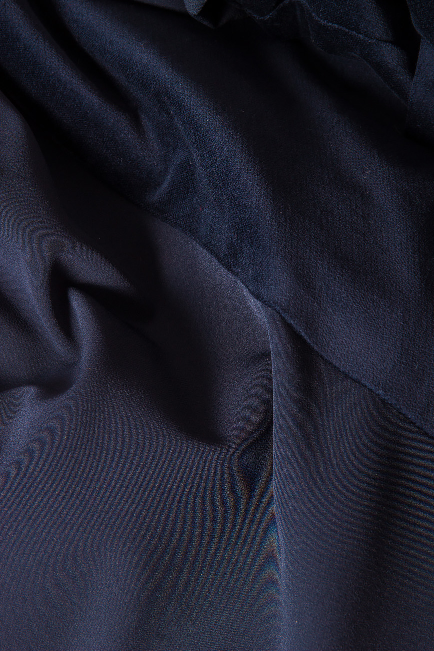 Robe bleumarine en coton et velours Laura Ciobanu image 3