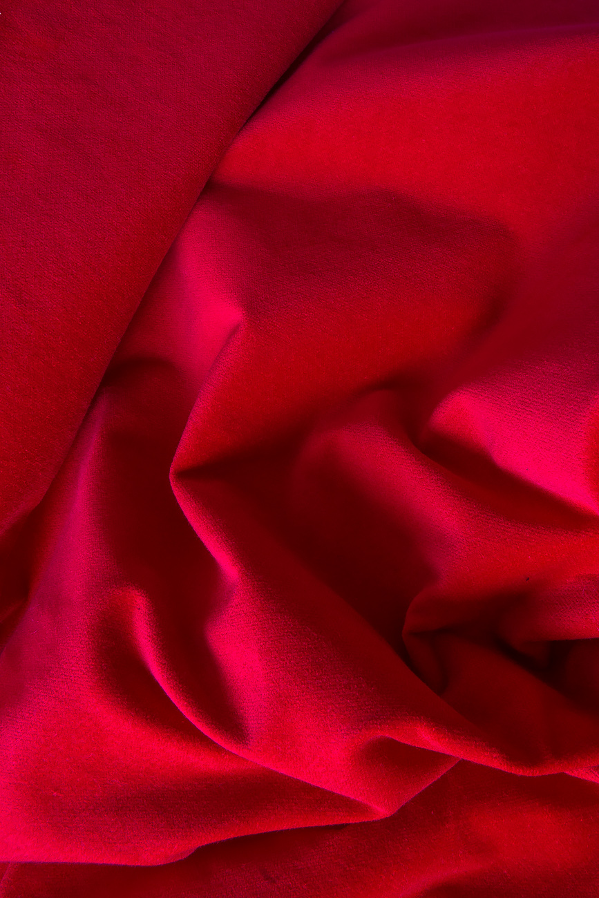 Red velvet midi skirt Laura Ciobanu image 3