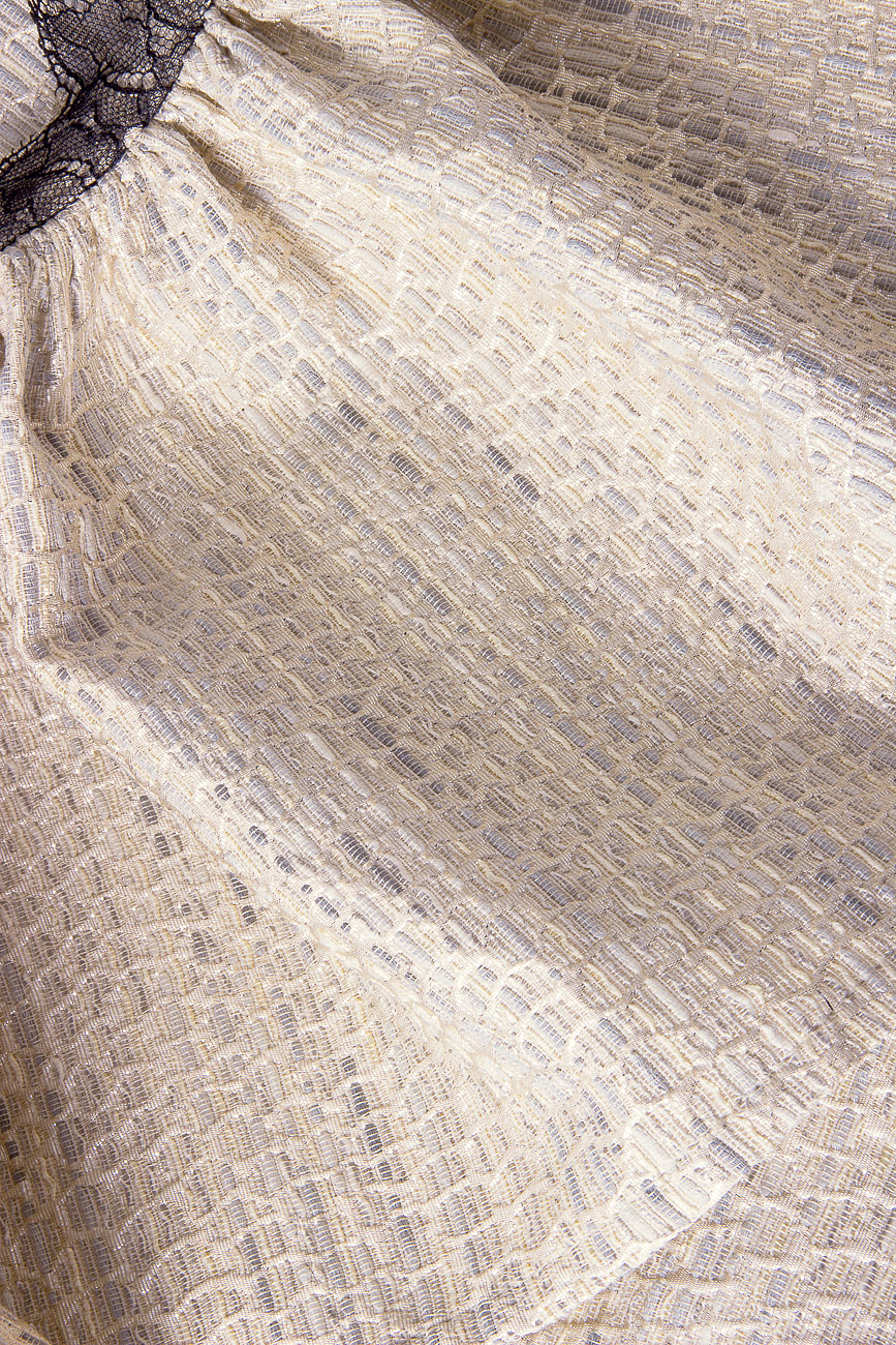 One-shoulder jauard-chantilly lace top Laura Ciobanu image 3