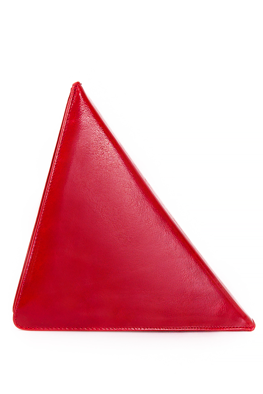 Pochette triangulaire en cuir lisse Laura Olaru image 3