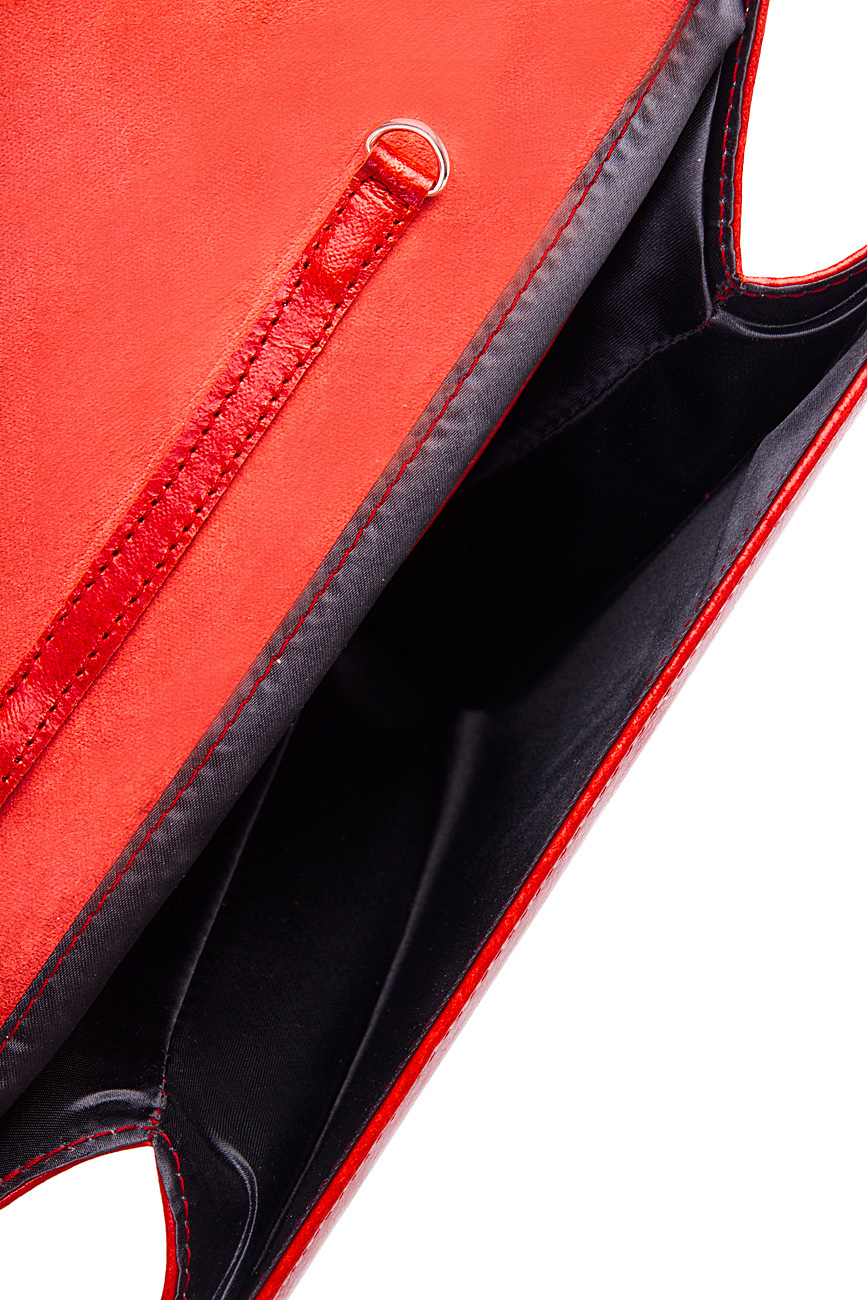 Red leather triangle clutch Laura Olaru image 4