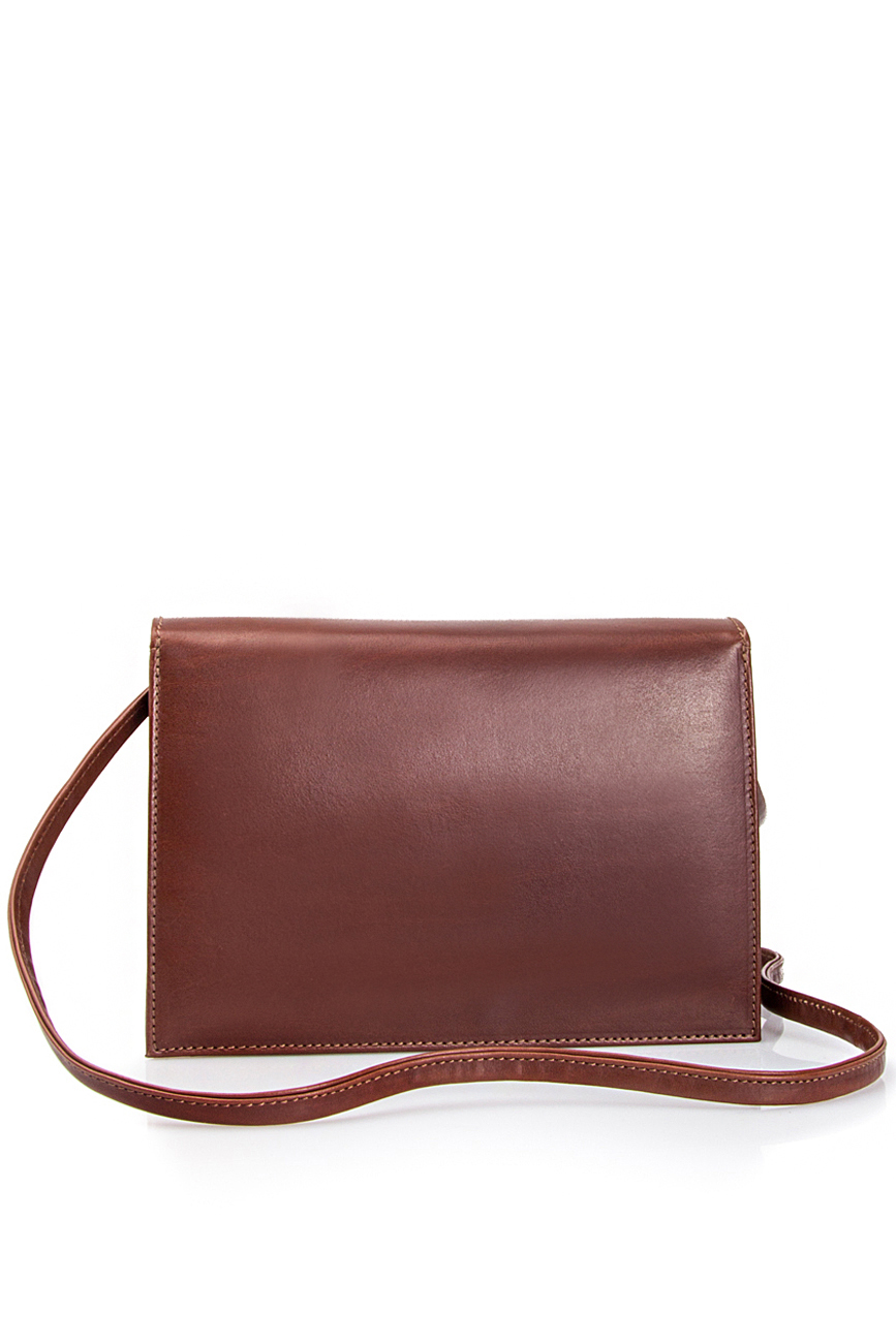 Brown leather clutch  Laura Olaru image 2