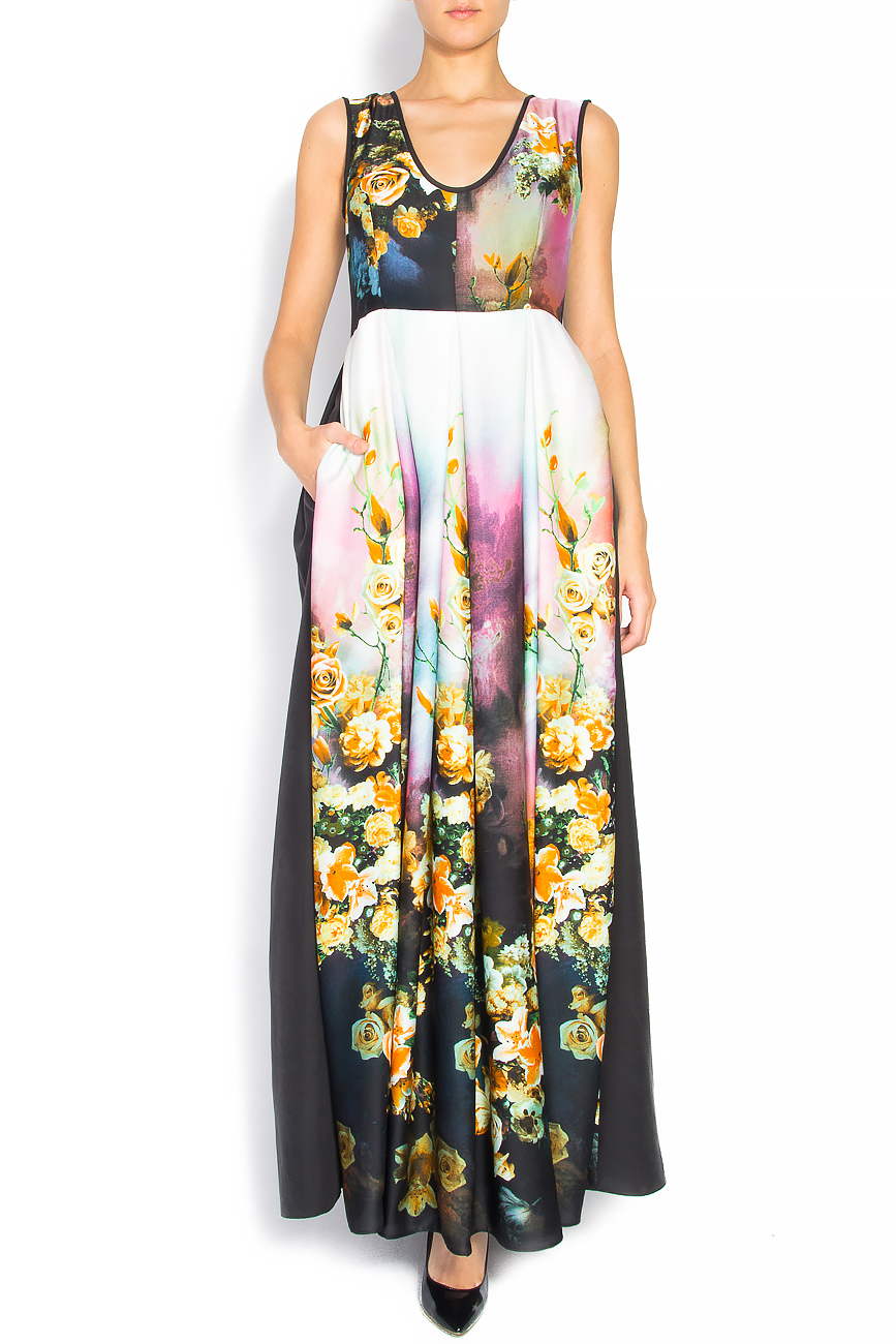 Floral-print silk-chiffon gown Cristina Staicu image 0