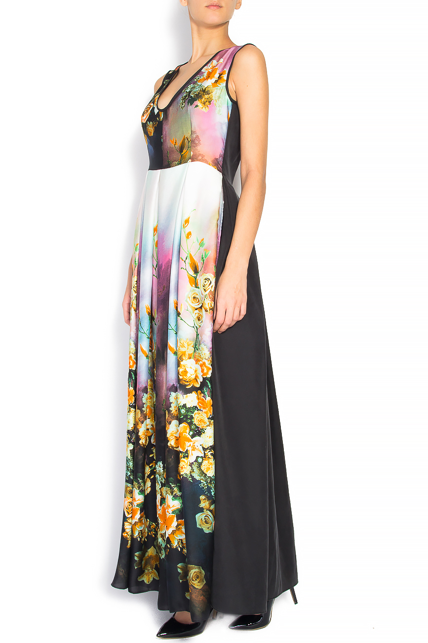 Floral-print silk-chiffon gown Cristina Staicu image 1