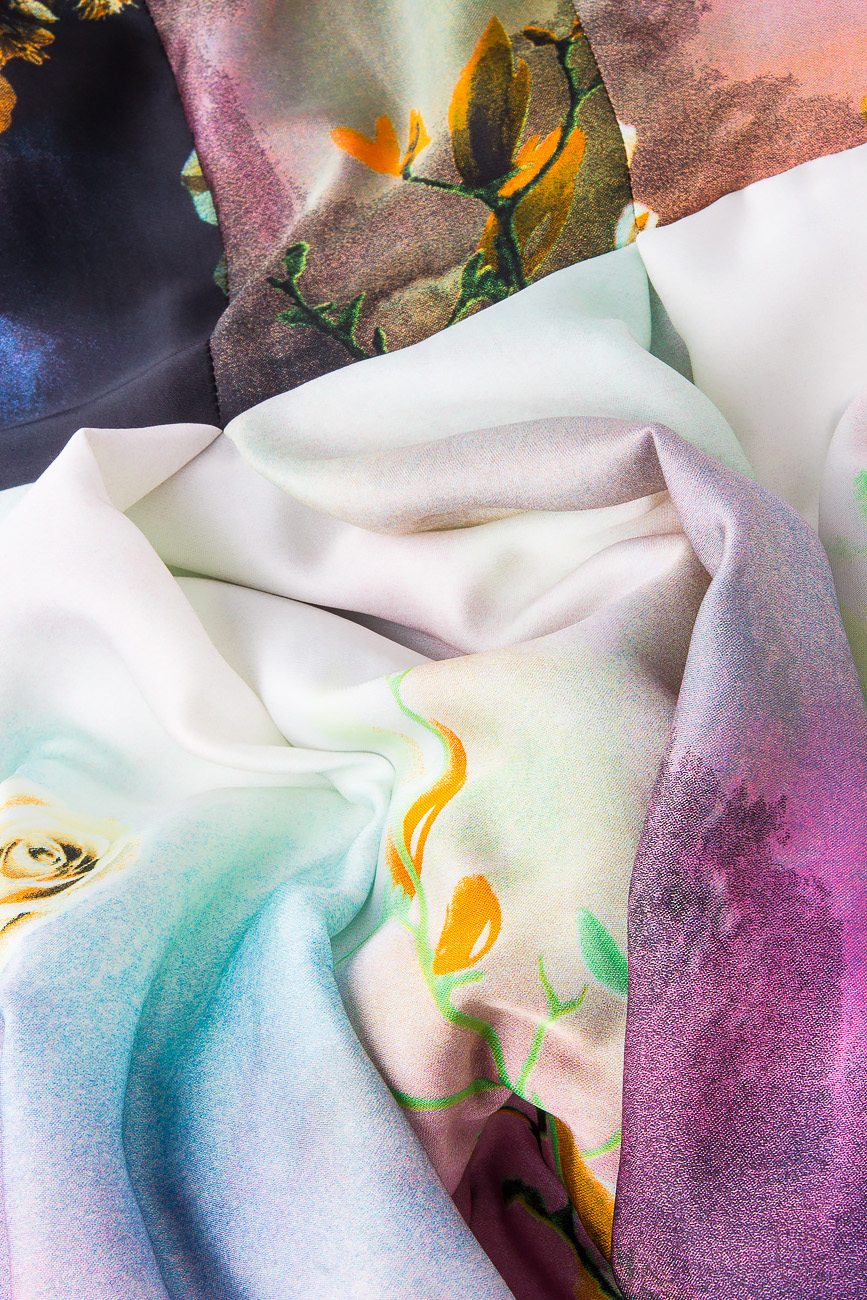 Robe longue en soie à imprimé fleuri Cristina Staicu image 3