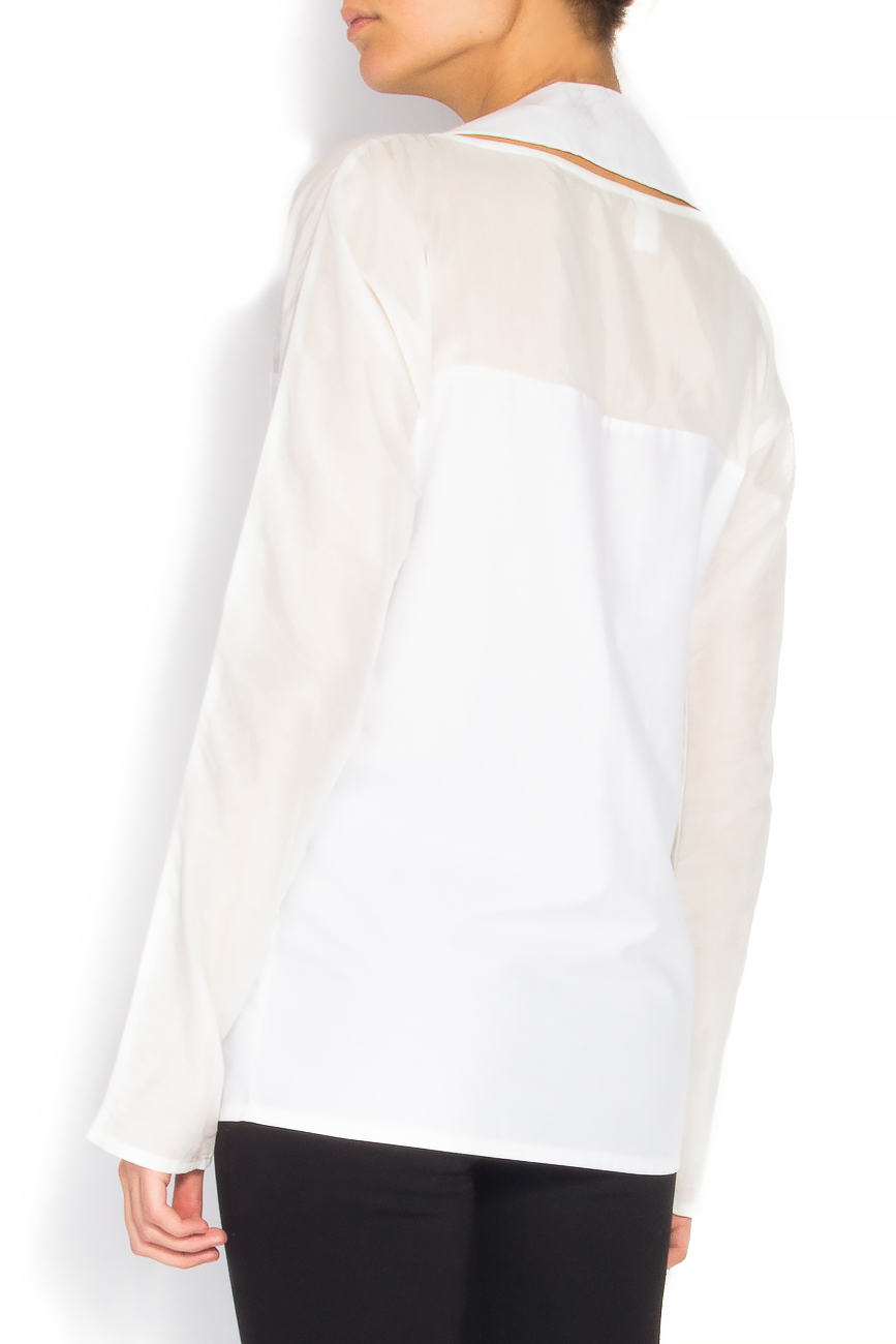 Stretch-cotton top with detachable collar Carmina Cimpoeru image 2