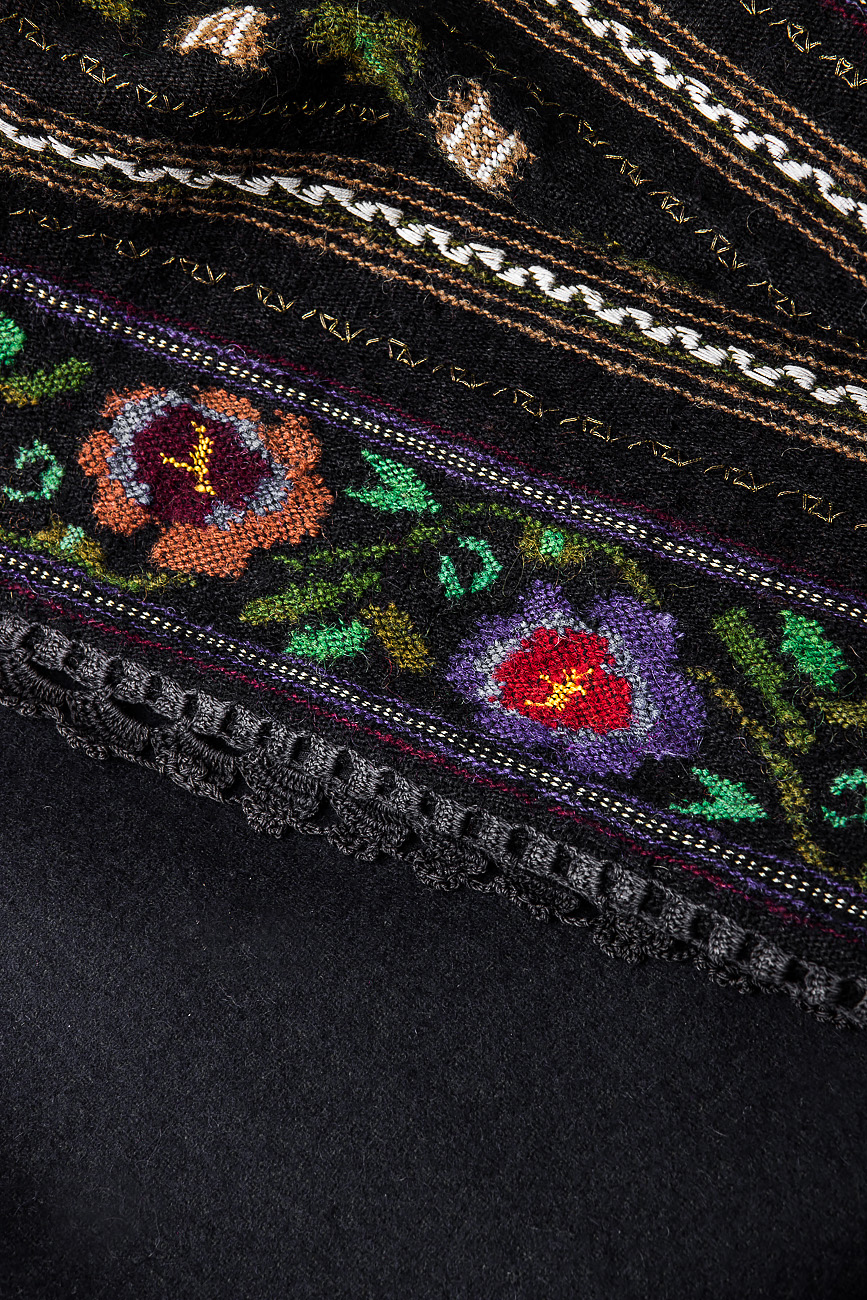 Fusta din stofa de lana si catrinta traditionala romaneasca din bumbac Izabela Mandoiu imagine 3