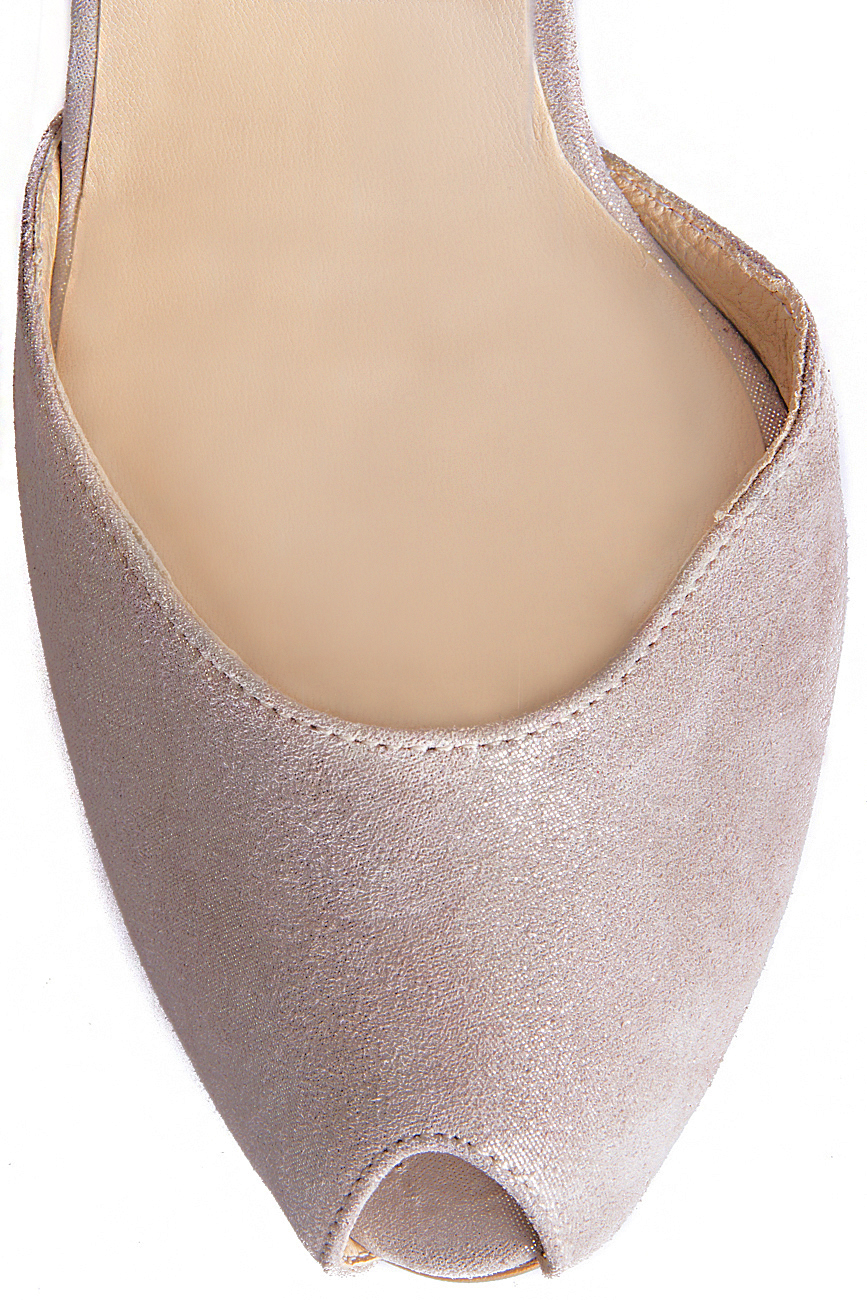 Sandales peep-toe en cuir argenté Ana Kaloni image 3