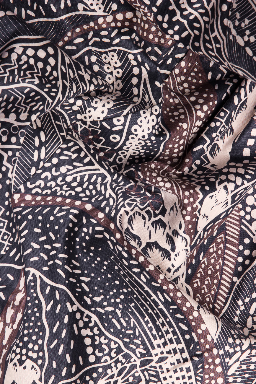 Printed coated cotton midi skirt Laura Firefly image 3