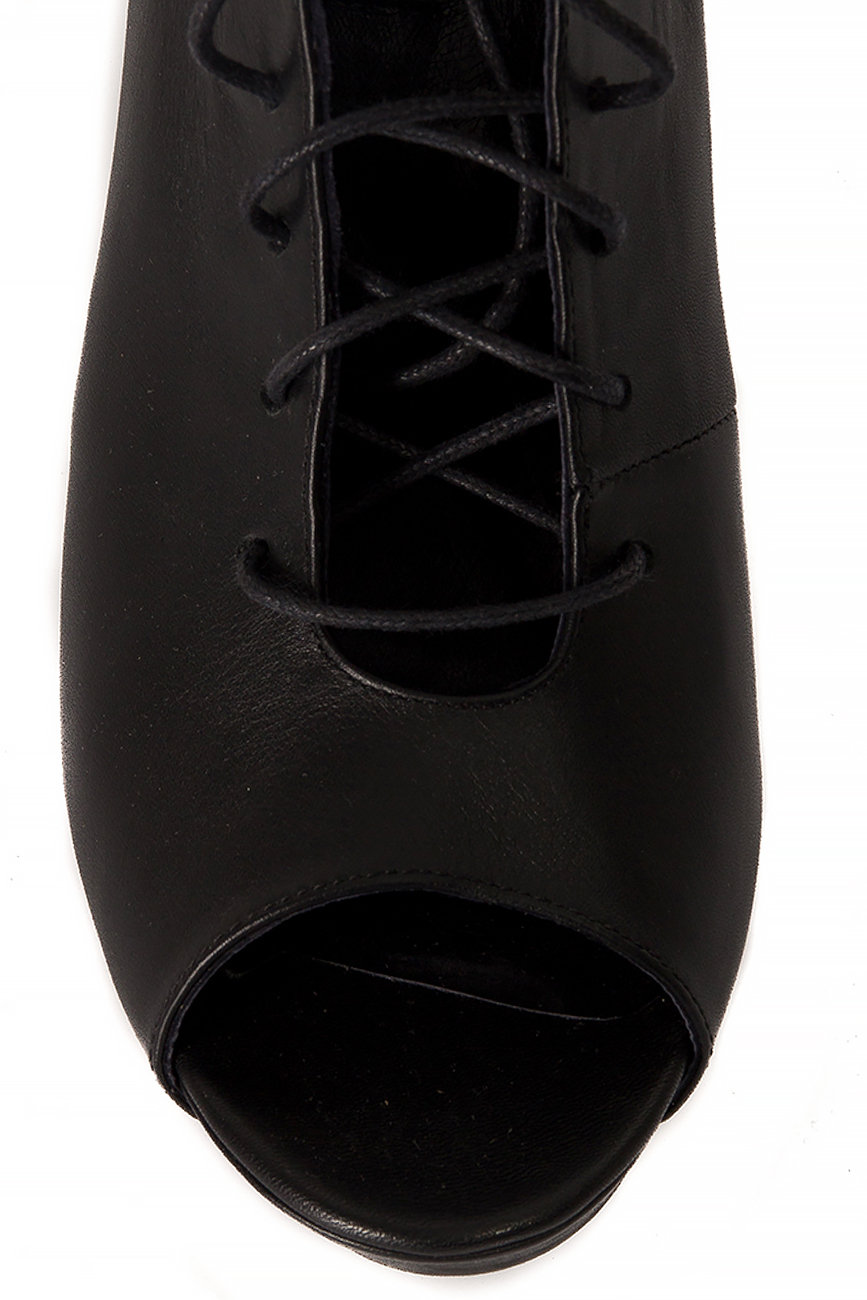  Black lace-up leather sandals Mihaela Glavan  image 3