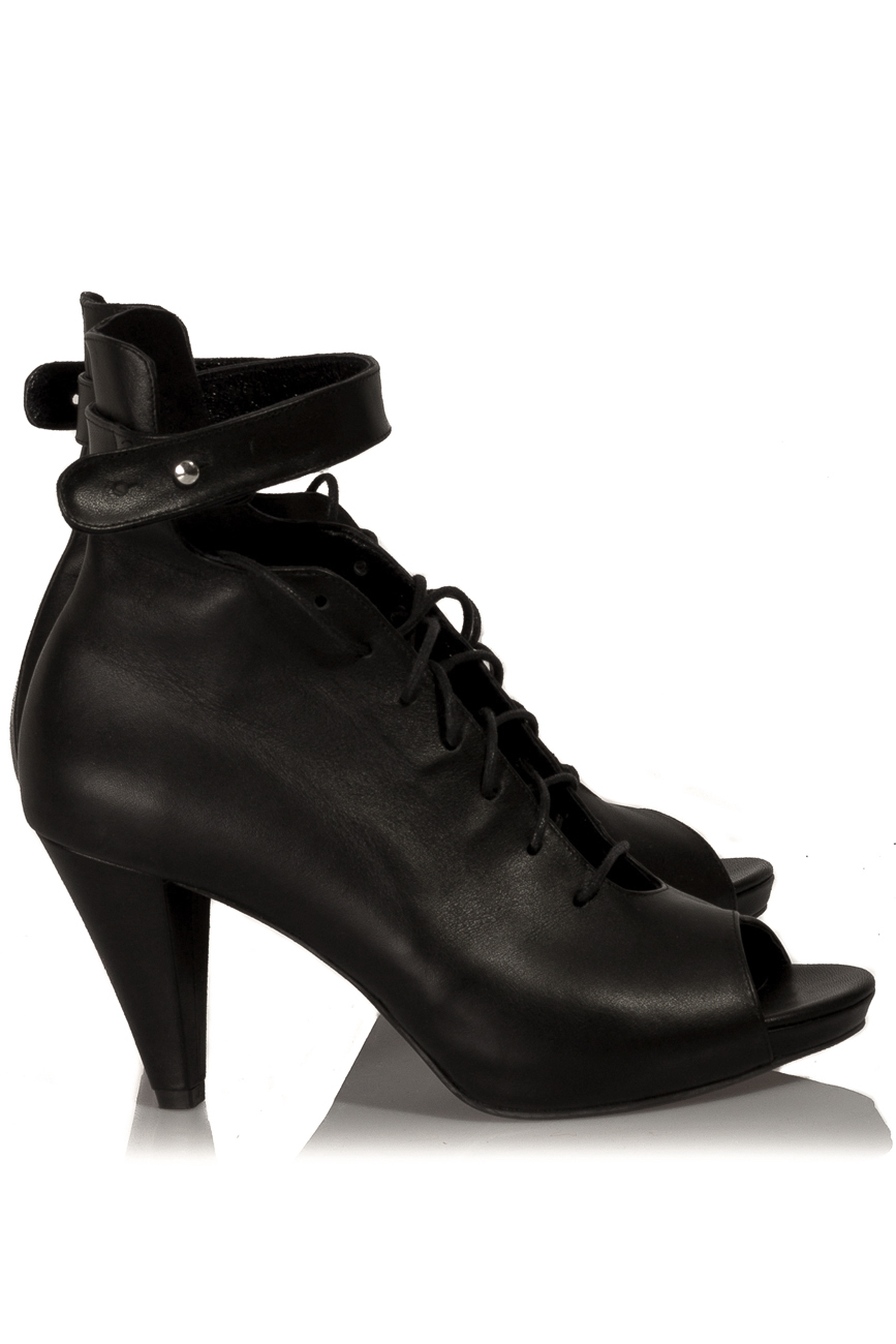  Black lace-up leather sandals Mihaela Glavan  image 1