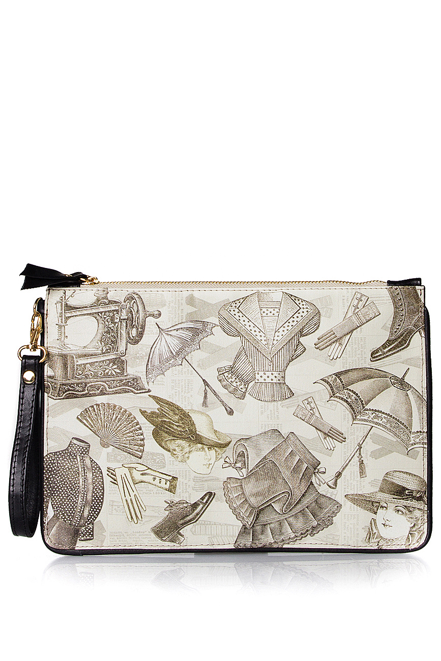 Printed coated leather clutch Oana Lazar (3127 Bags) image 0