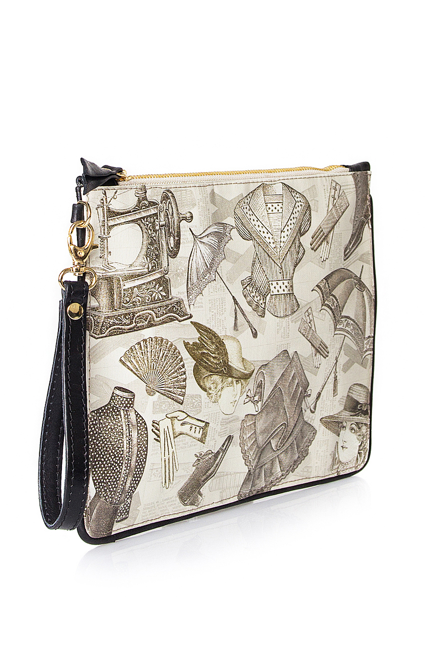 Printed coated leather clutch Oana Lazar (3127 Bags) image 1