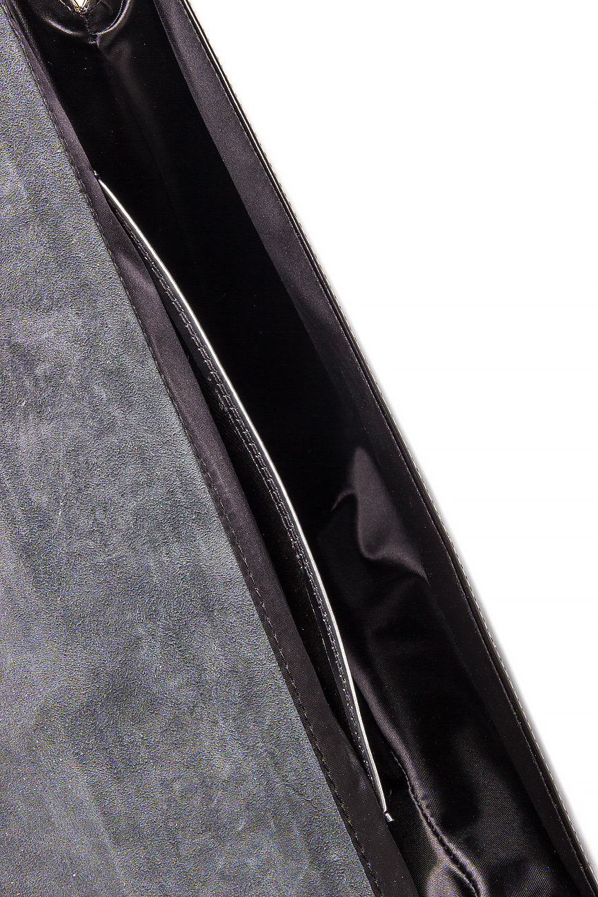 Black triangle leather clutch Laura Olaru image 3