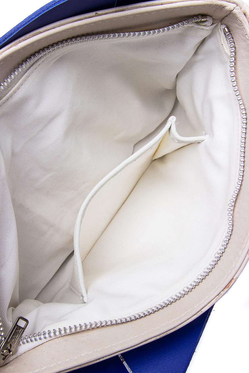 Handmade shoulder leather bag with detachable clutch Anca Irina Lefter image 3