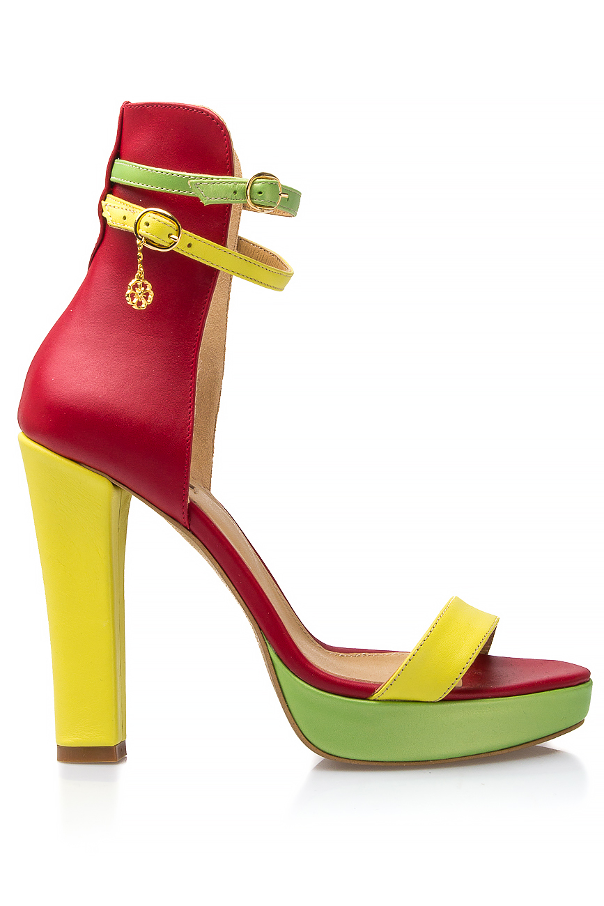 Multicolor leather platform sandals - Heeled Shoes made to measure