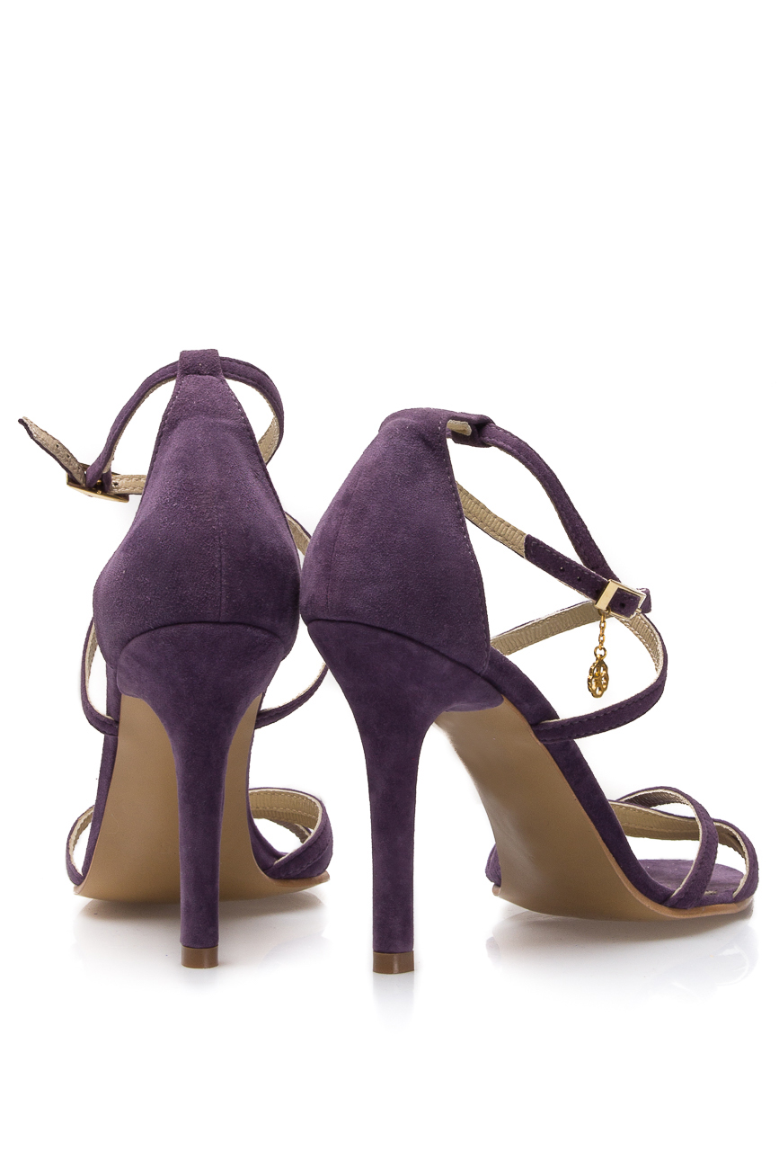 Sandale din piele intoarsa cu bareta peste glezna Hannami imagine 2