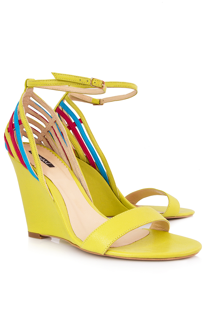 Multicolor leather wedge sandals Hannami image 1