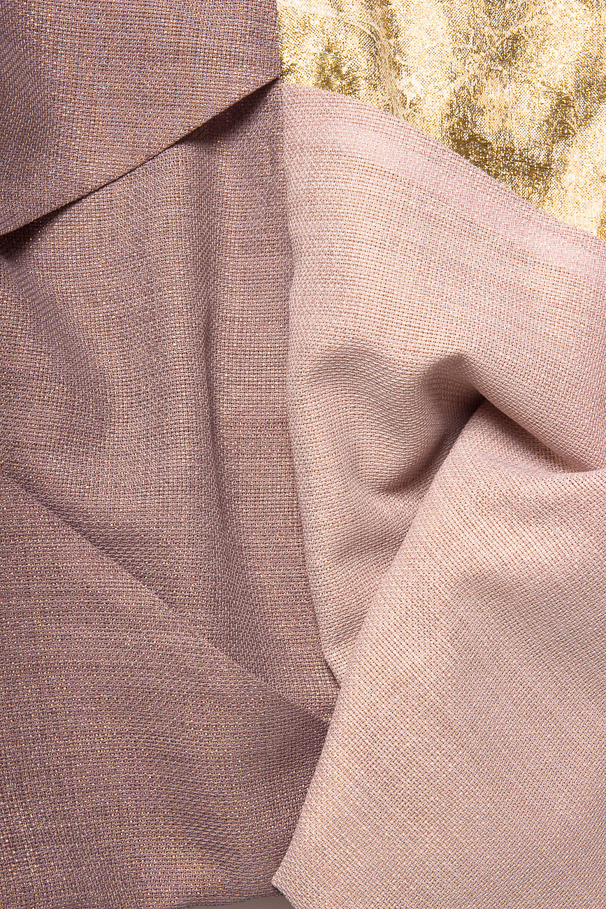 Wrap-front type jacquard and linen-blend dress Simona Semen image 3