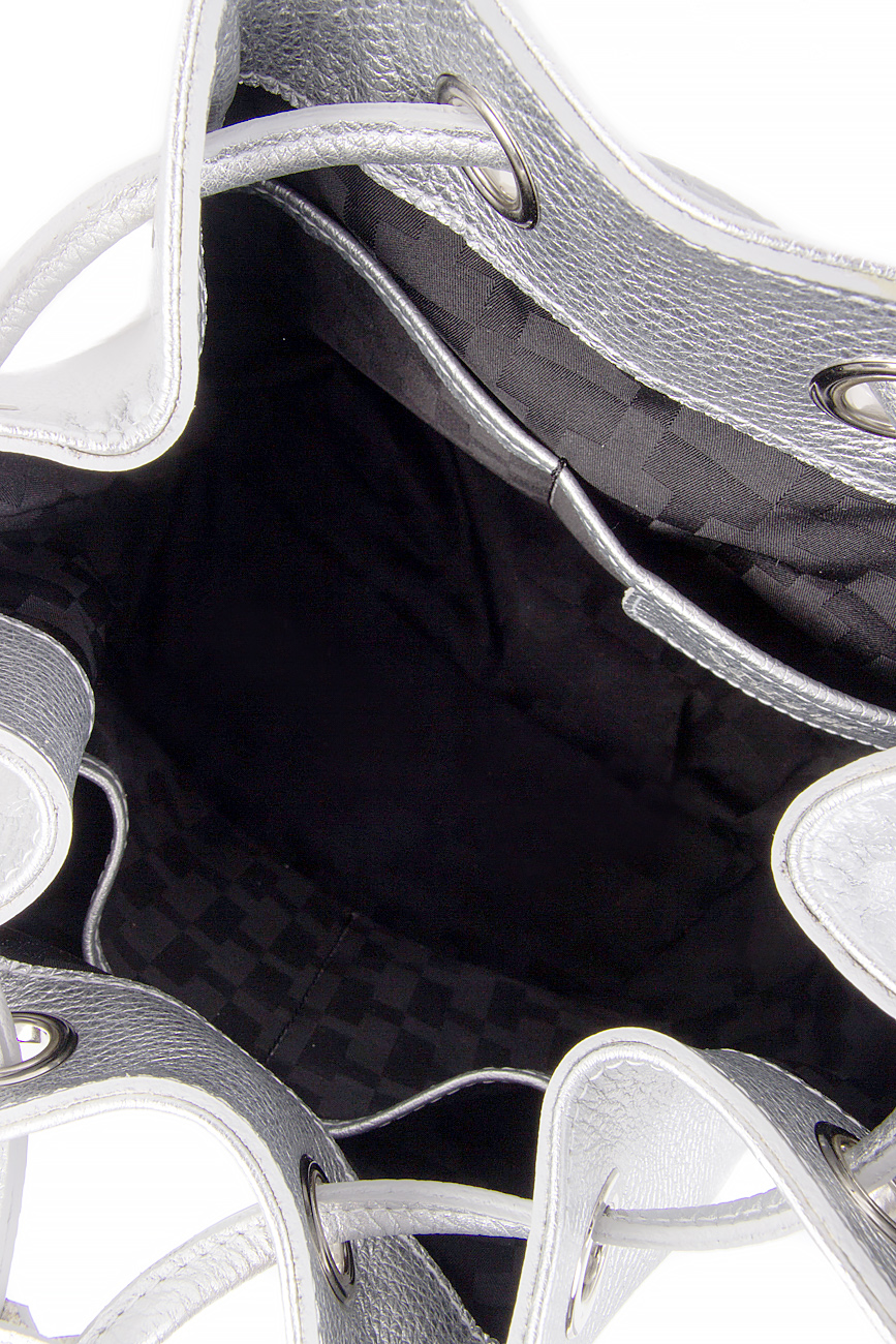 Metallic leather bucket bag Sophie Handbags by Andra Paduraru image 3