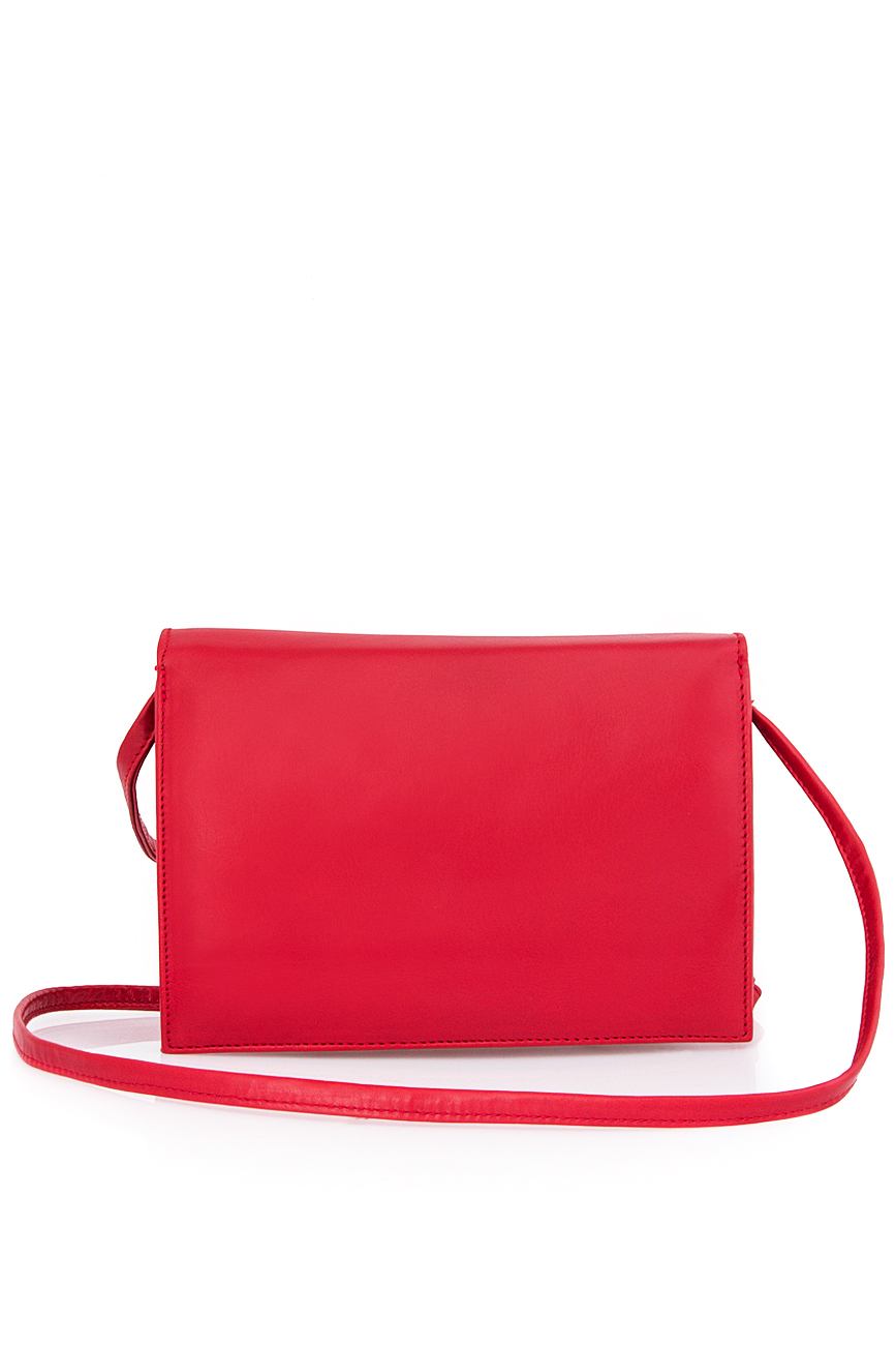 Fringed red leather clutch Laura Olaru image 2