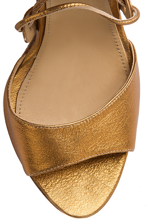 Sandales à lacets en cuir doré Hannami image 3