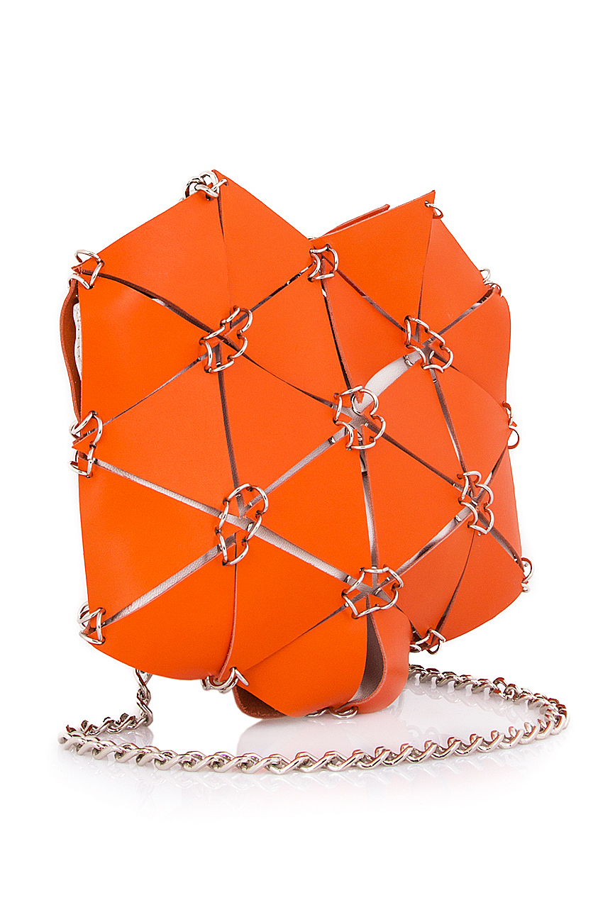 Handmade shoulder leather bag with detachable clutch Anca Irina Lefter image 1