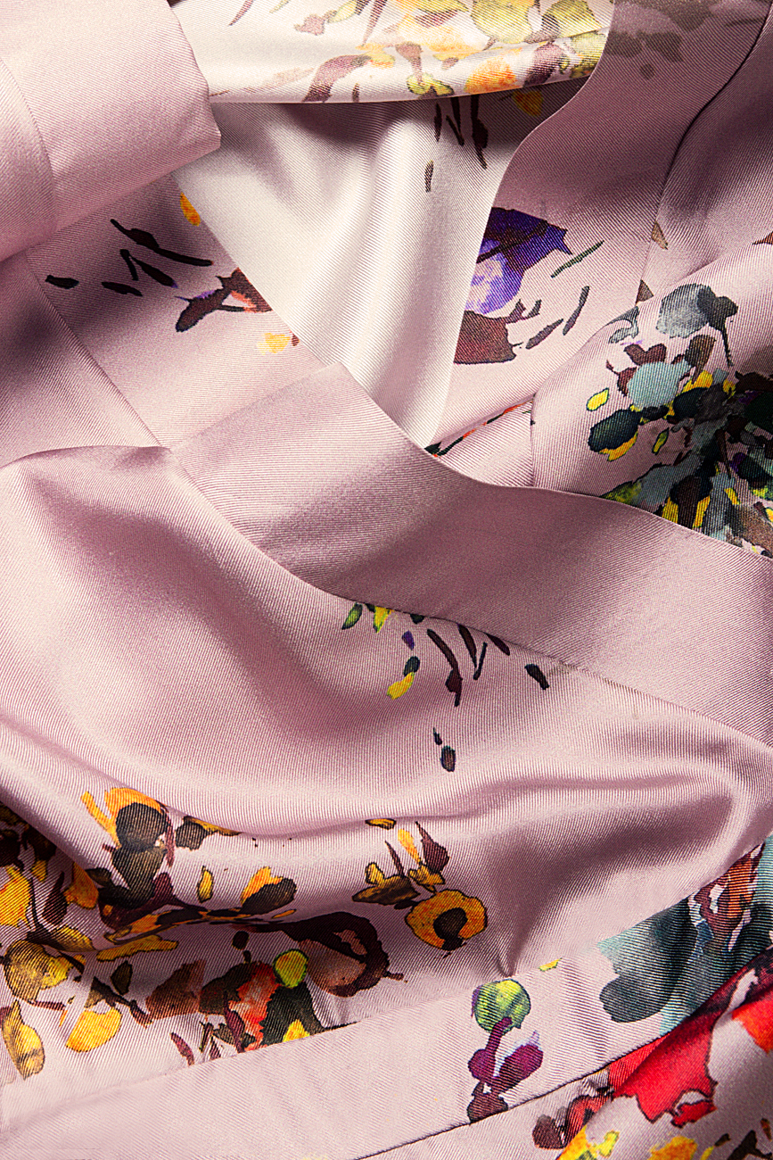 Robe façon kimono en soie à imprimé fleuri Claudia Castrase image 4