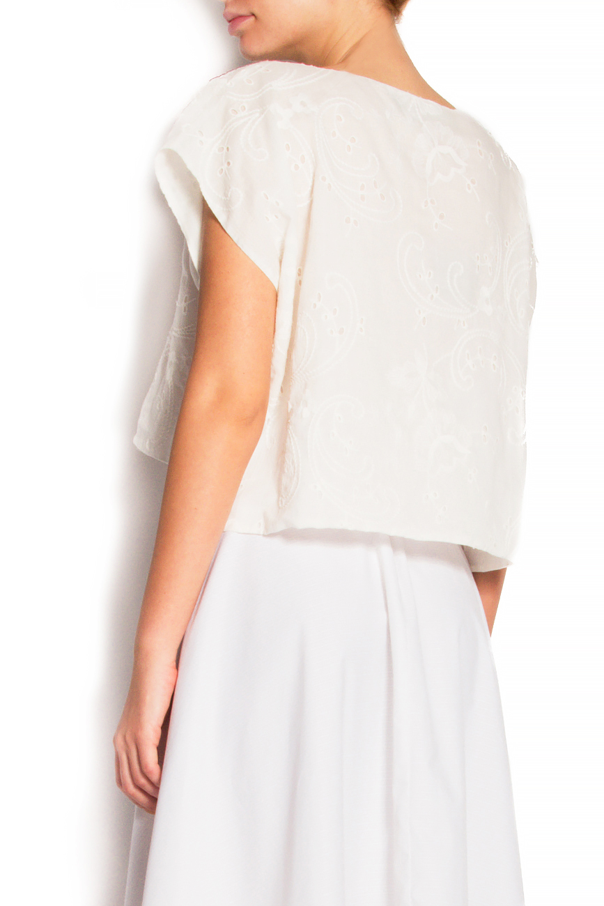 Cropped broderie anglaise cotton top Claudia Castrase image 2