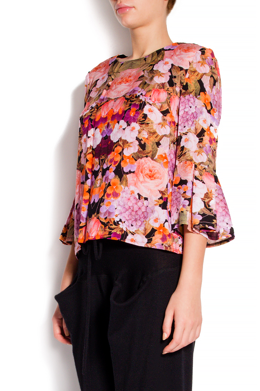 Bluza din vascoza cu imprimeu floral Cristina Staicu imagine 1