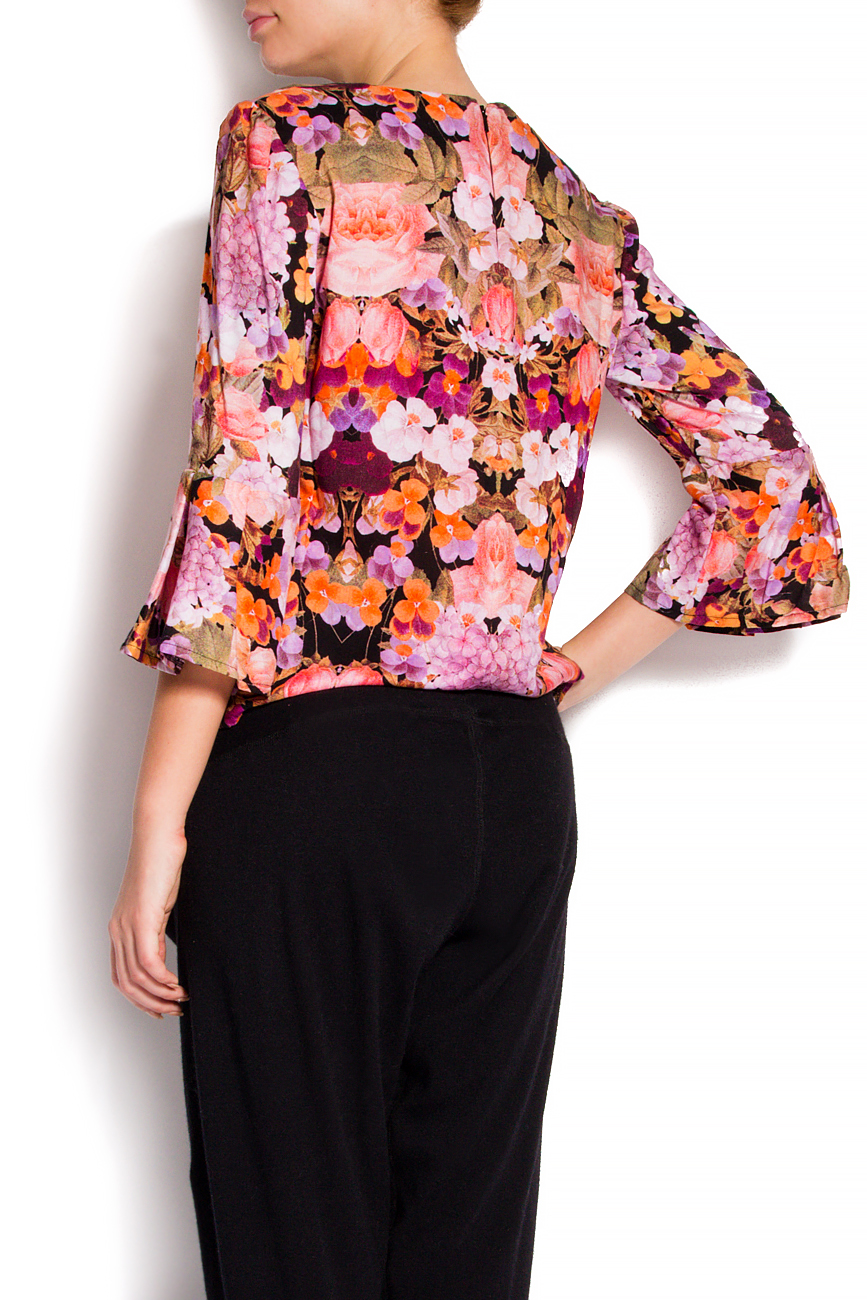 Bluza din vascoza cu imprimeu floral Cristina Staicu imagine 2